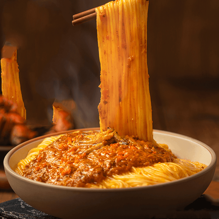 Baixiang Street Crab Roe Noodles 298g [Suzhou-style thin noodles + rich crab roe sauce]